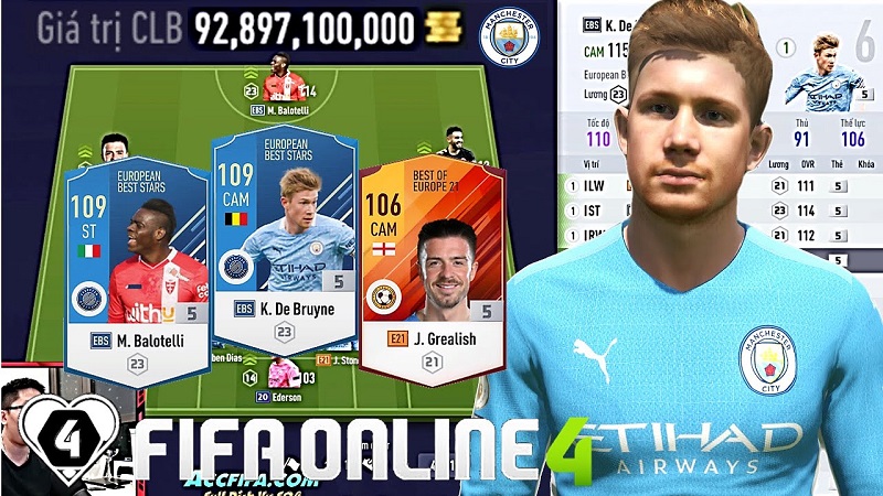 Vị trí thứ 5 CAM: K. De Bruyne 22TY trong Đội Hình Man City FO4