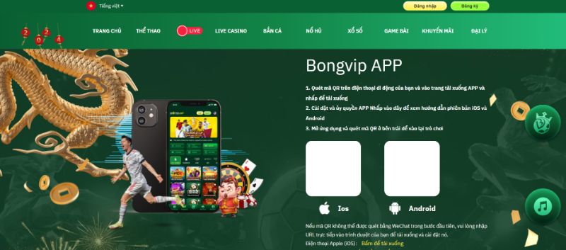 Hướng dẫn download ứng dụng Bongvip Android