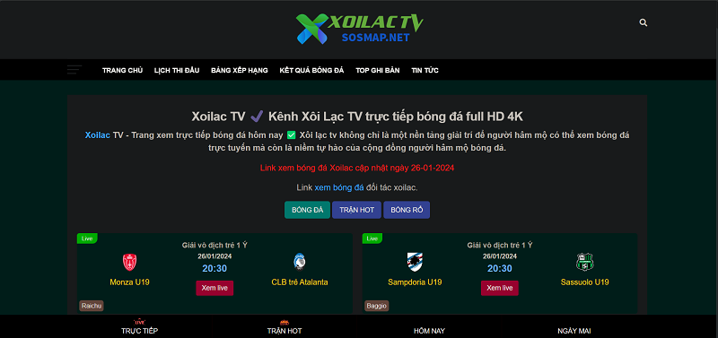 Xoilac TV - Nền tảng phát sóng đa dạng