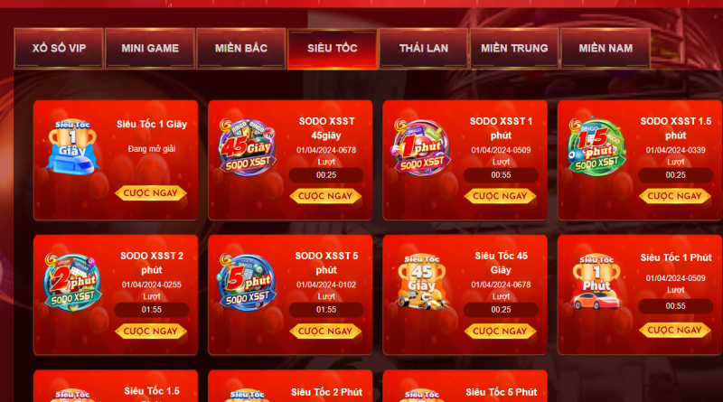 Kiếm tiền cực nhanh với trò chơi xổ số siêu tốc SODO CASINO hấp dẫn