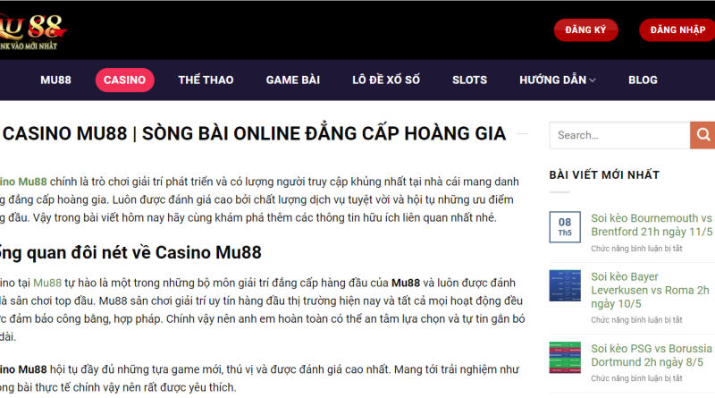 Casino Mu88 | Trải Nghiệm Sòng Bài Online Đẳng Cấp Hoàng Gia