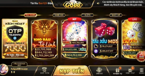 Tài xỉu GO88 – Tựa game đổi thưởng uy tín nhất châu Á