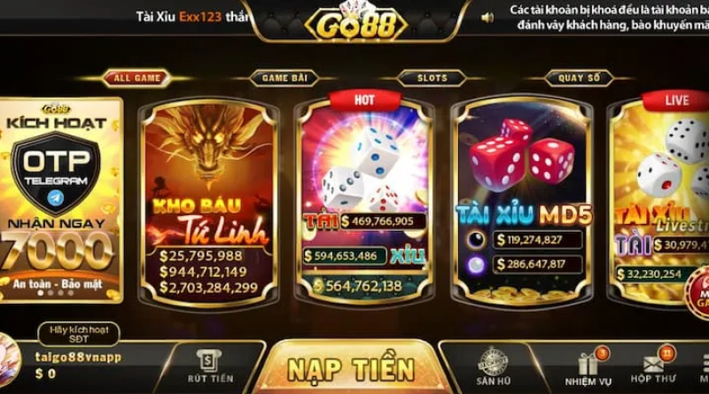 Tài xỉu GO88 – Tựa game đổi thưởng uy tín nhất châu Á